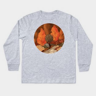 Autumn park Scene with Warm Orange Colours Kids Long Sleeve T-Shirt